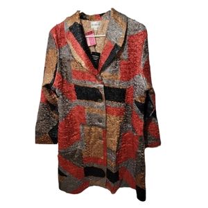 ABC COLLECTION Womans Abstract Car Coat